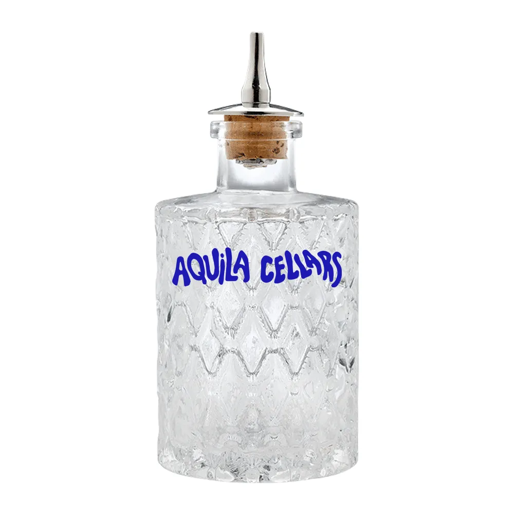 5oz. Glass Bitters Bottle Wide Retro Design 5
