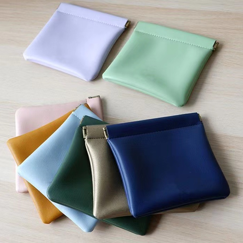 PU Leather Pouch With Snap Spring Closure 1