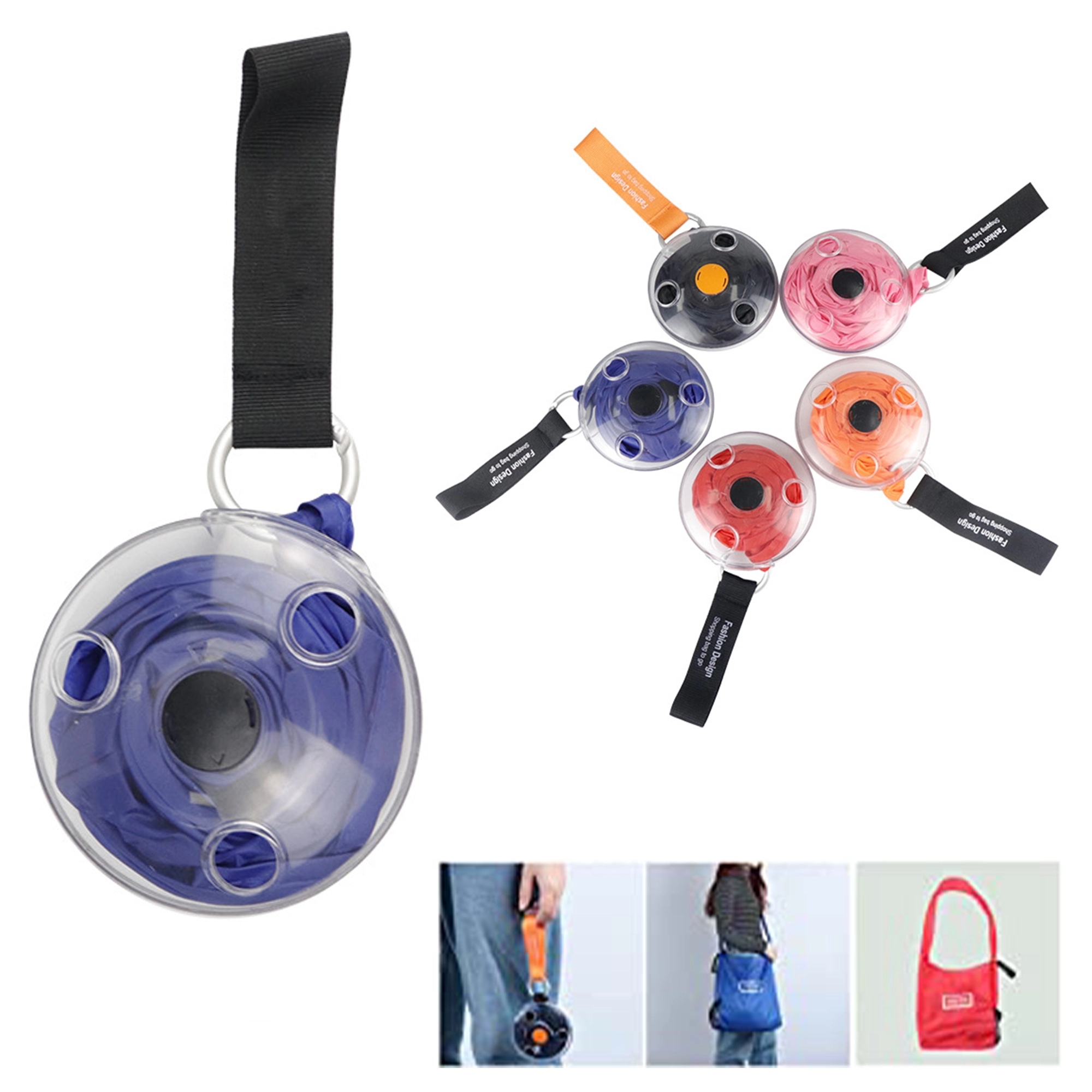 Keychain Reusable Roll up Shopping Bag