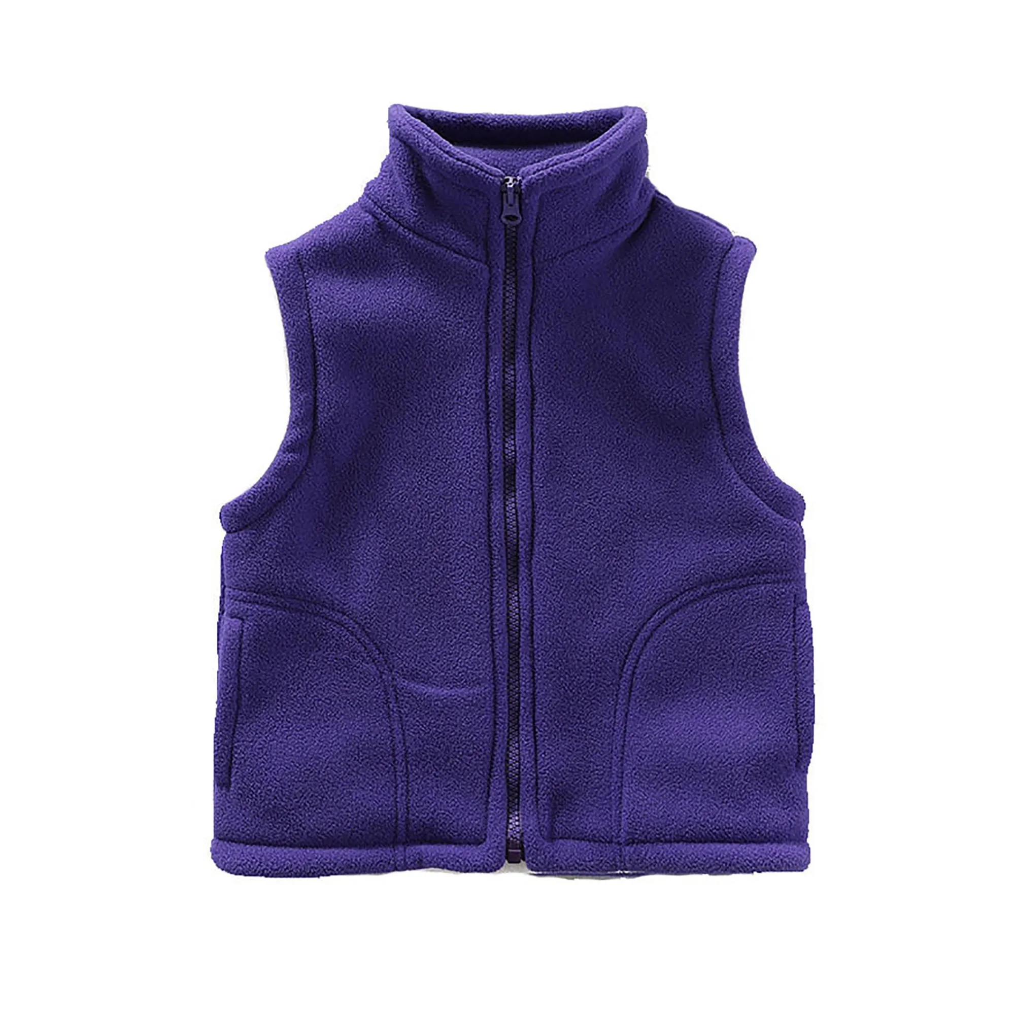 Solid Color Zipper Sleeveless Jacket for Toddler Kid 11