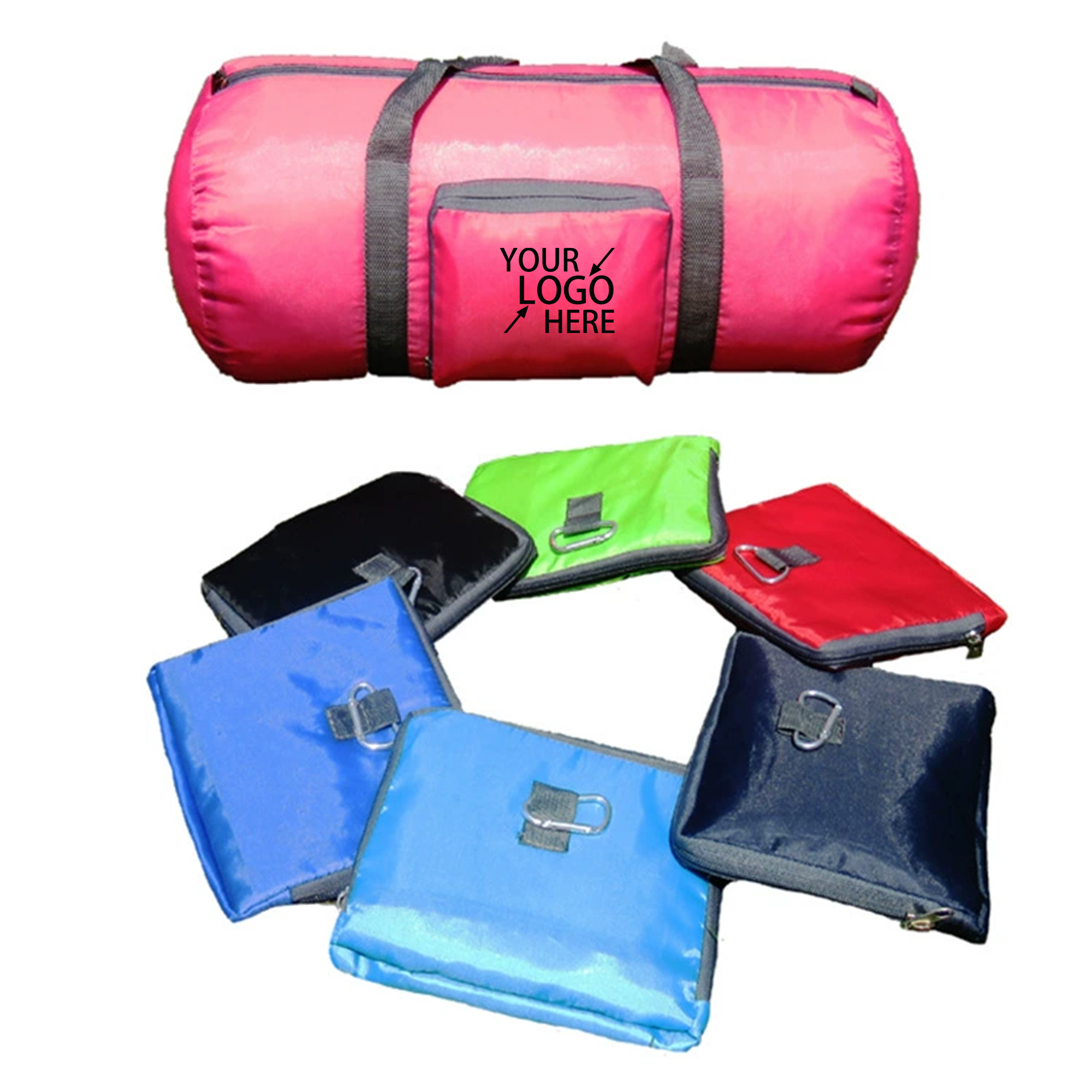 Polyester Hand-Carry and Sling Cylinder Folding Fitness Bag 2