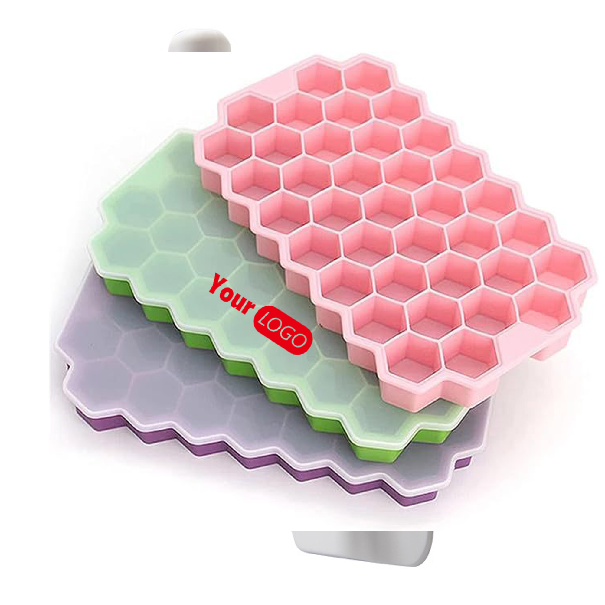 Silicone Honeycomb Ice Cube Trays With Lid 2