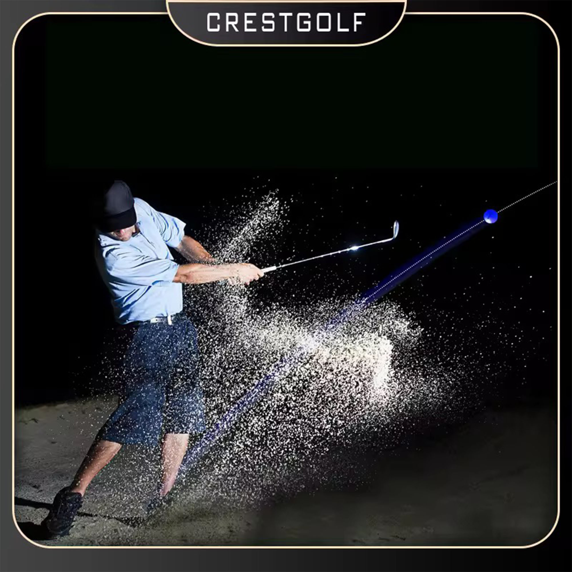 LED golf ball at night with customizable logo 4