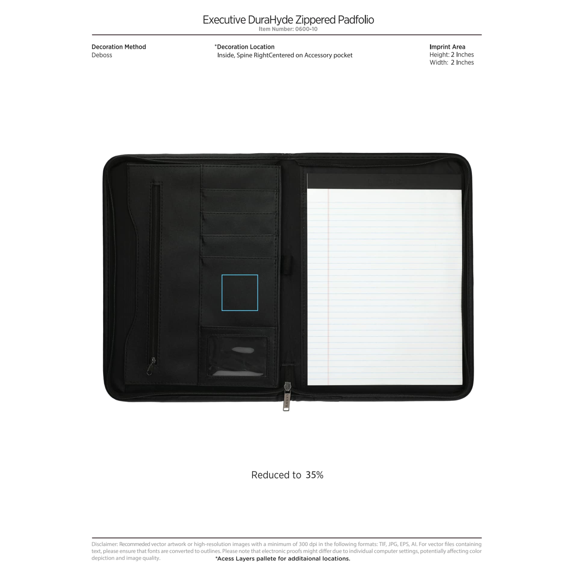 FSC® Mix Executive DuraHyde Zippered Padfolio 93