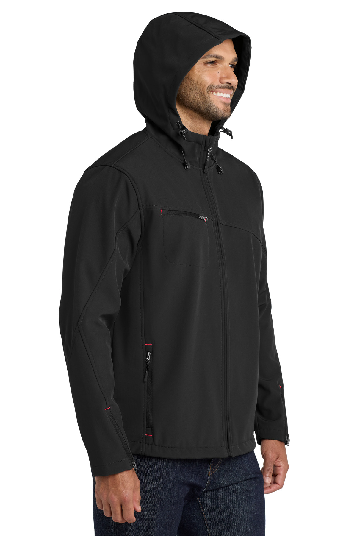 Textured Hooded Soft Shell Jacket