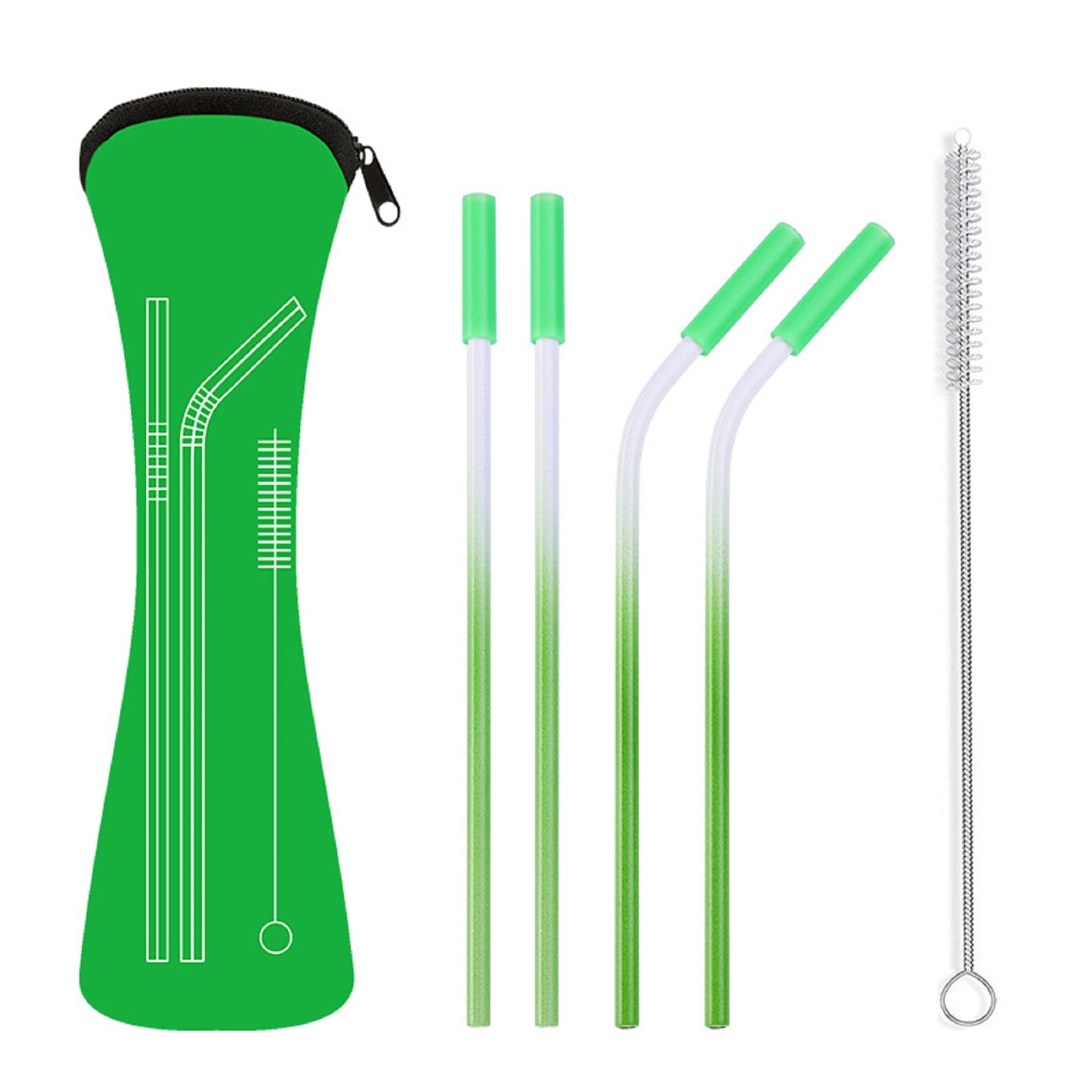 18/8 Stainless Steel Straw with Cleaner in Neoprene Bag 6