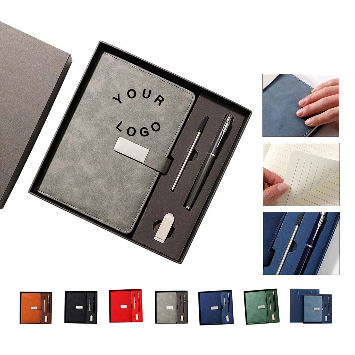 Portable Faux Leather Notebook with Snap Design 5