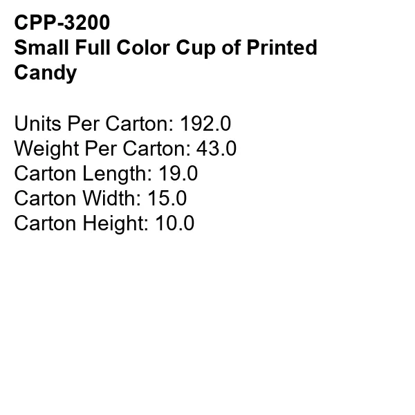 SMALL FULL COLOR CUP OF PRINTED CANDY 13