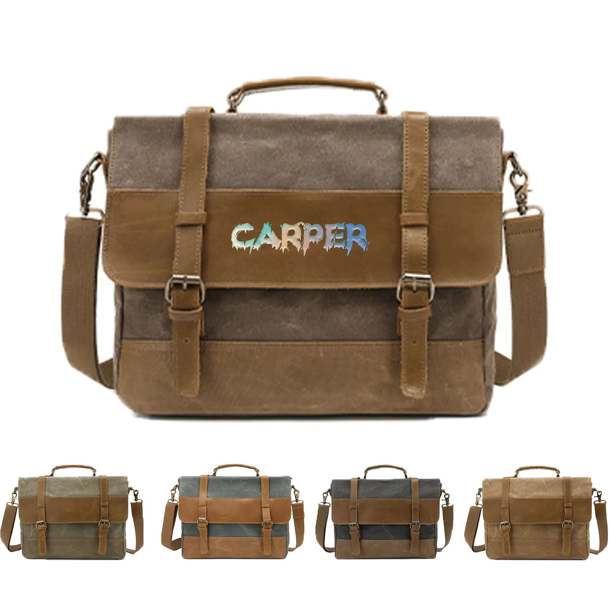Canvas Leather Computer Laptop Bag
