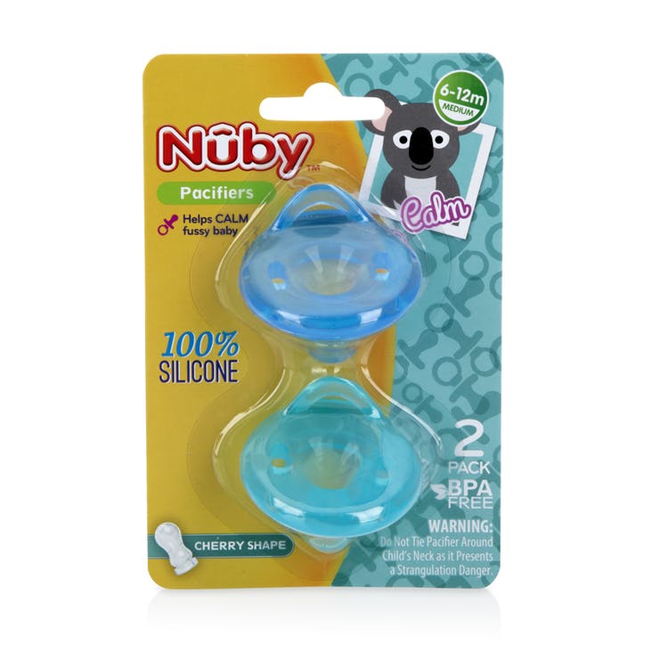 Nuby Pacifiers - 2 Count Silicone Cherry Shape 1