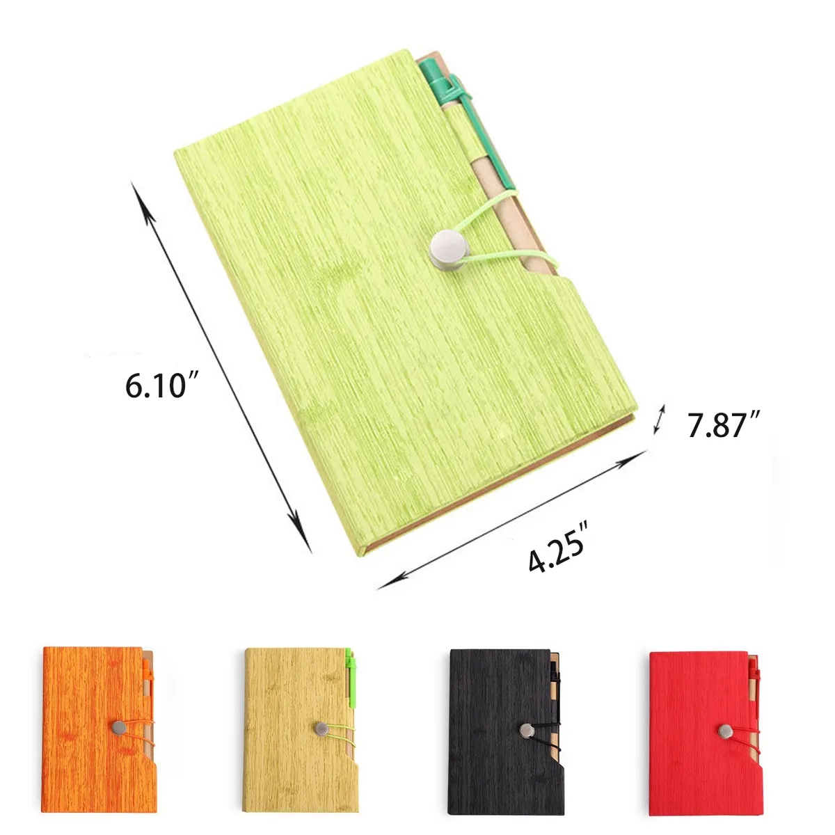 Customizable Woodgrain Notebook with Sticky Notes And Flags 2