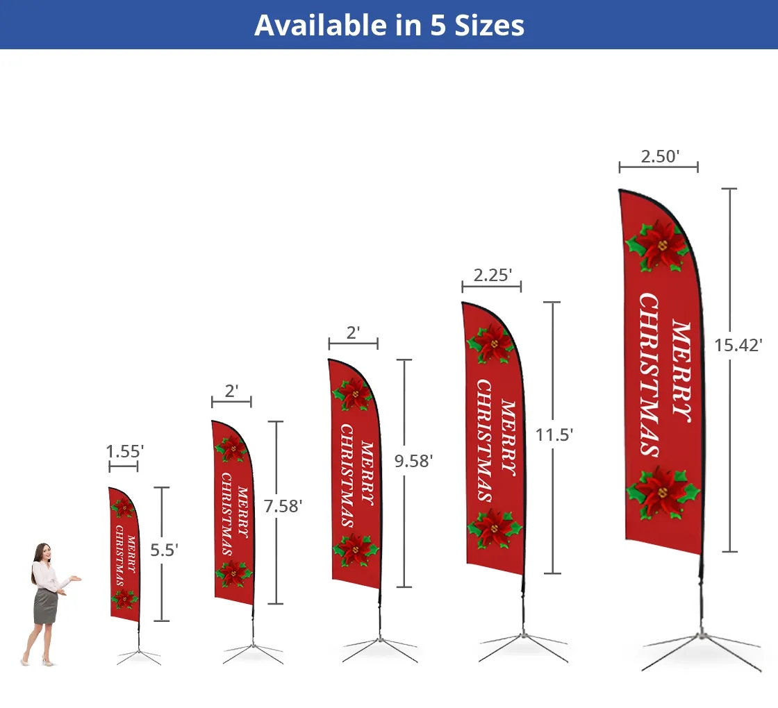 2.50ft x 15.42ft Blade Flag- Double side w/spike base 3