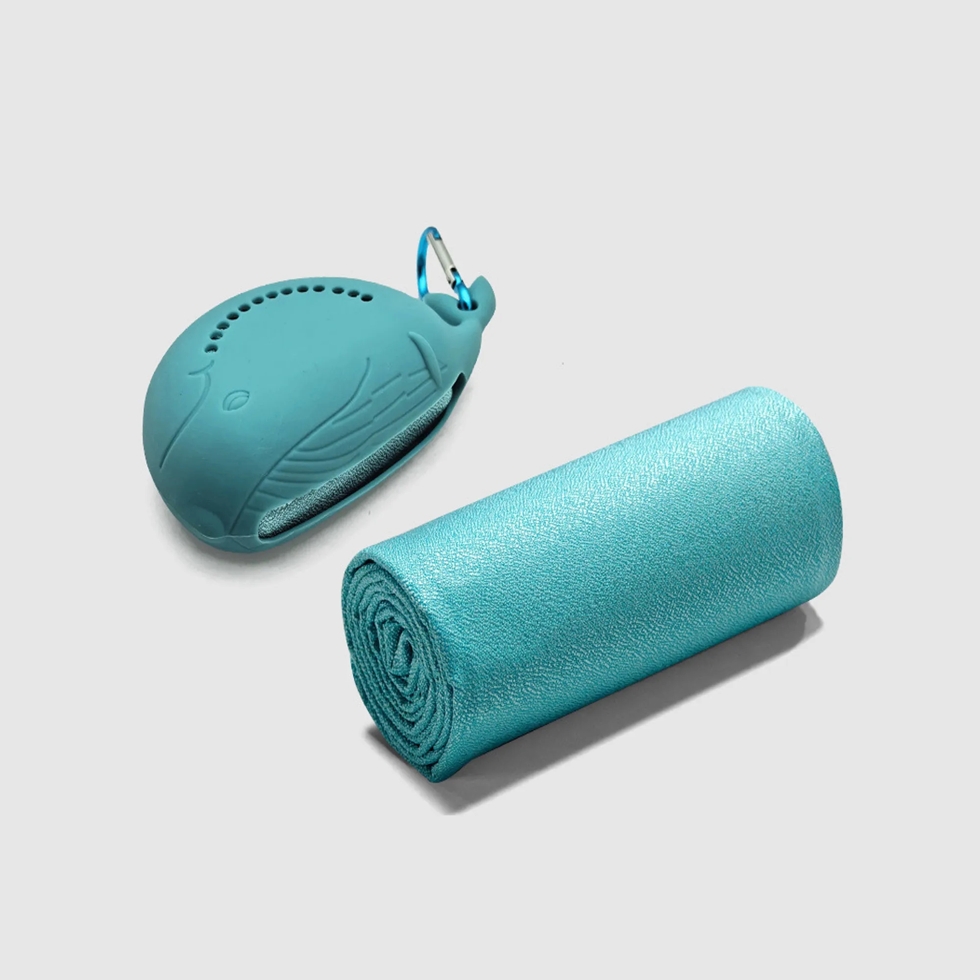 Whale Shape Quick Dry Cooling Sports Towel With Case 4