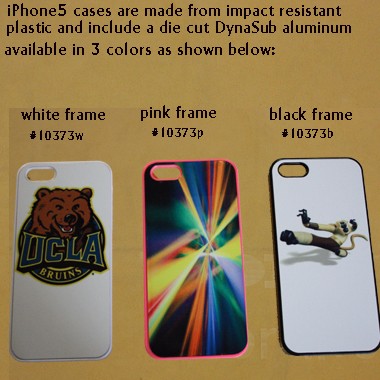Black Frame Iphone 5 Case with White Sublimatable Aluminum Plate for Full Color Sublimation 1
