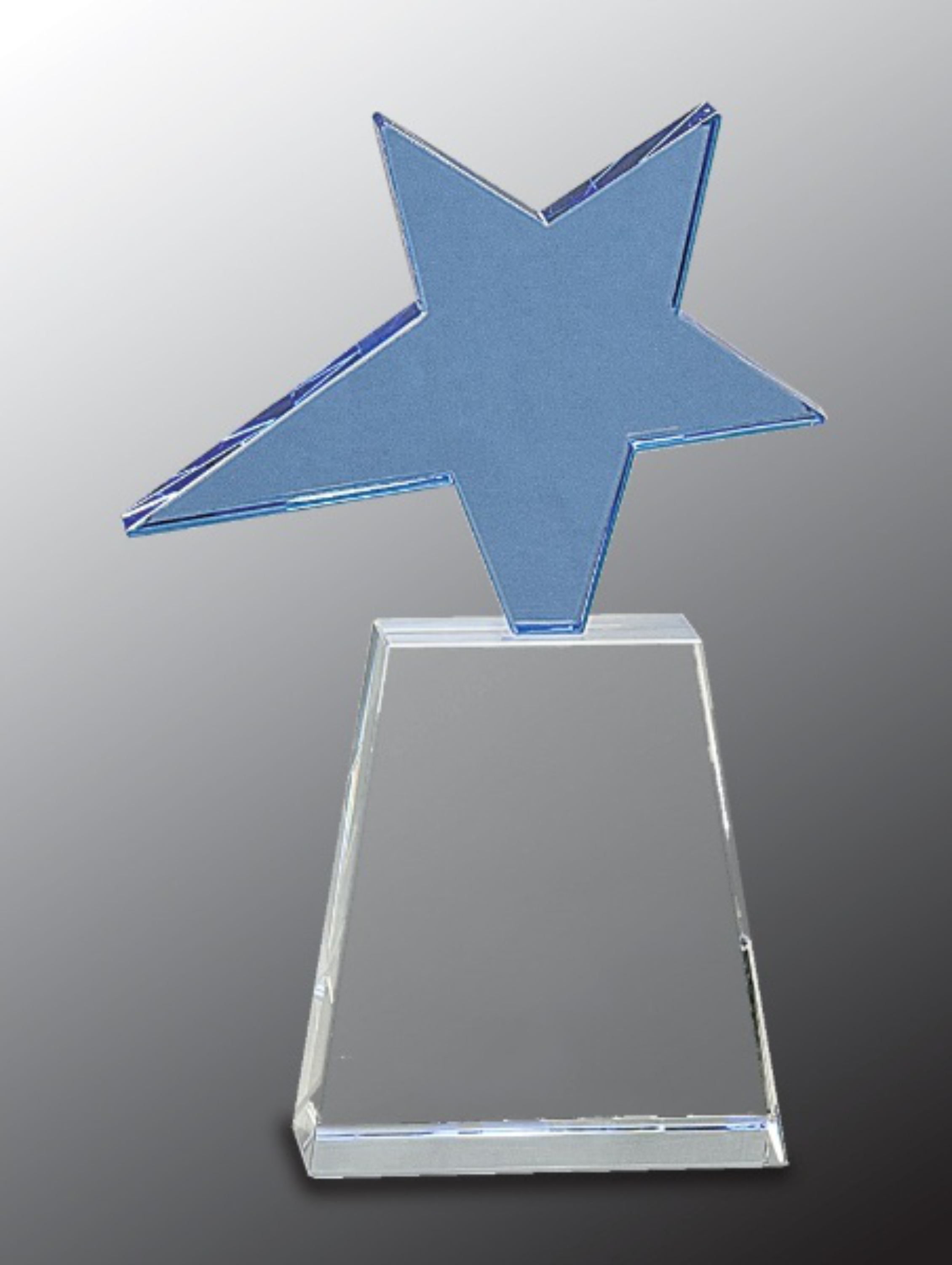 8" Blue Crystal Star Award on Clear Pedestal Base 3