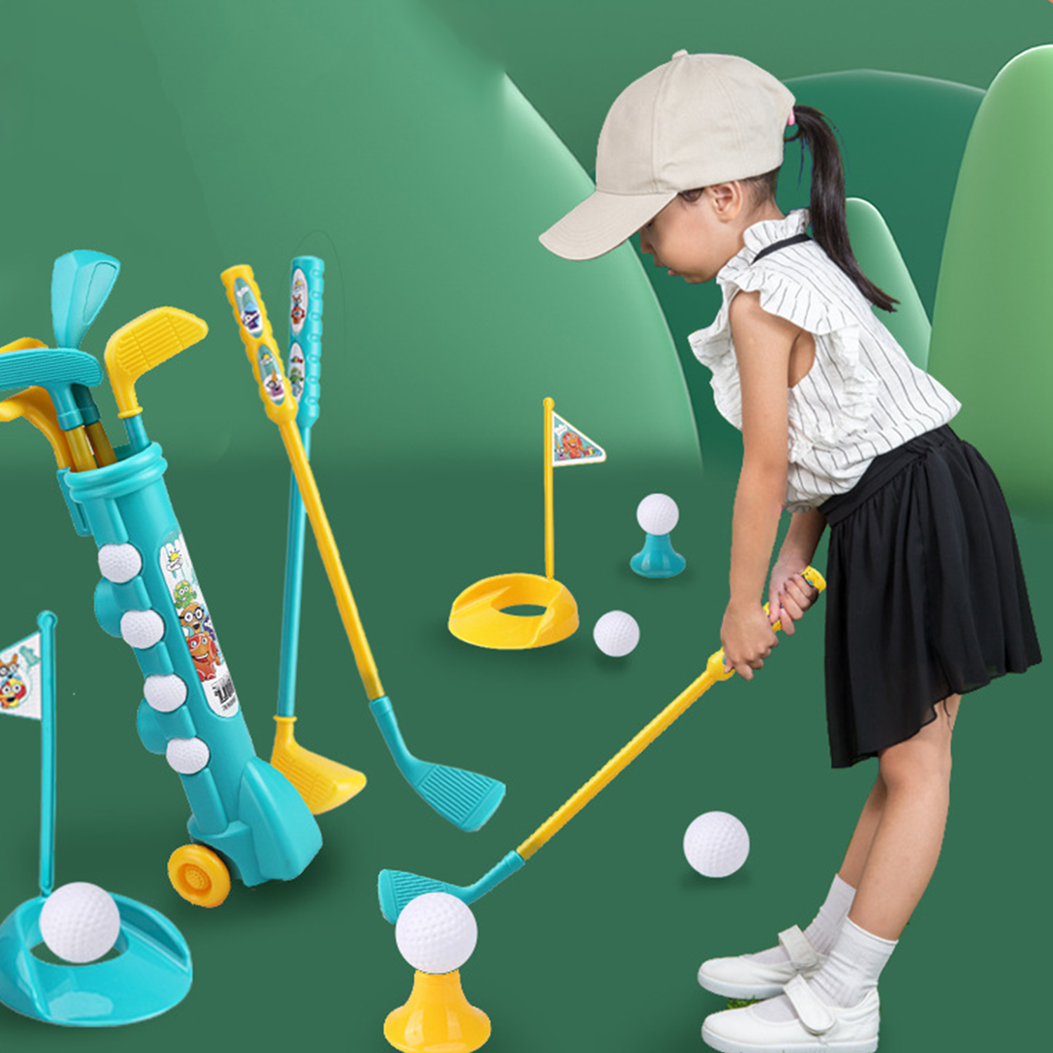 Plastic Kids Golf Interactive Sports Toy Set 4