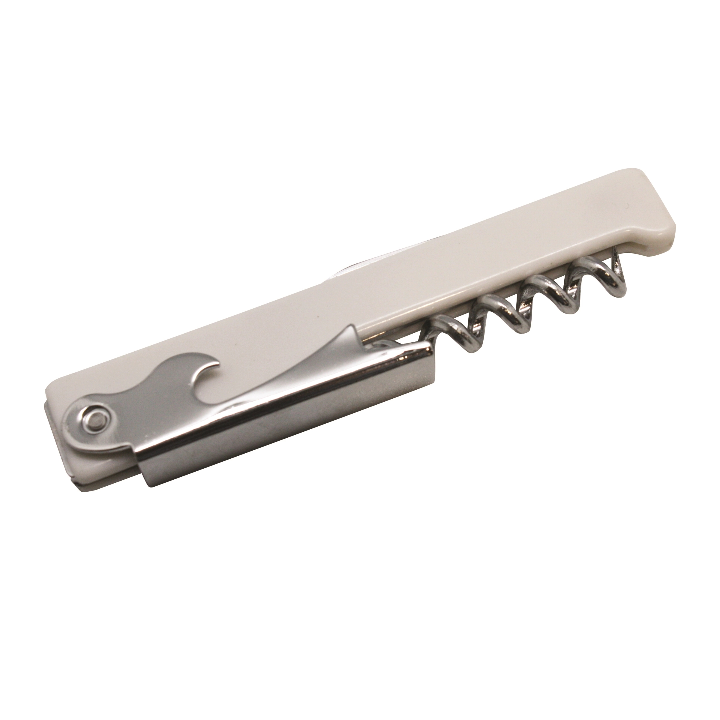 Metal Wine Opener with Corkscrew, Knife, and Plastic Handle 2