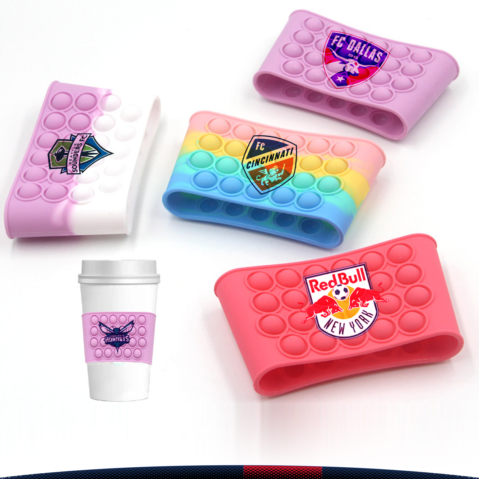 Rainbow Cup Sleeve, custom can cooler with logo imprint 2