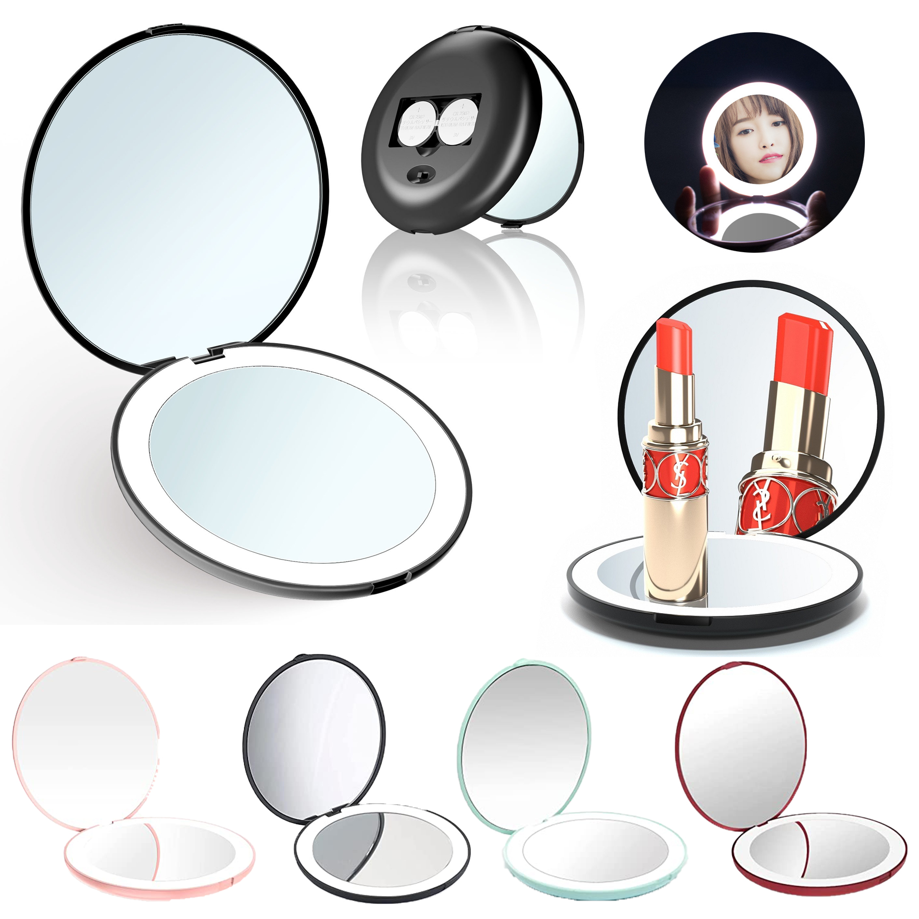 LED Lighted Travel Makeup Mirror 1