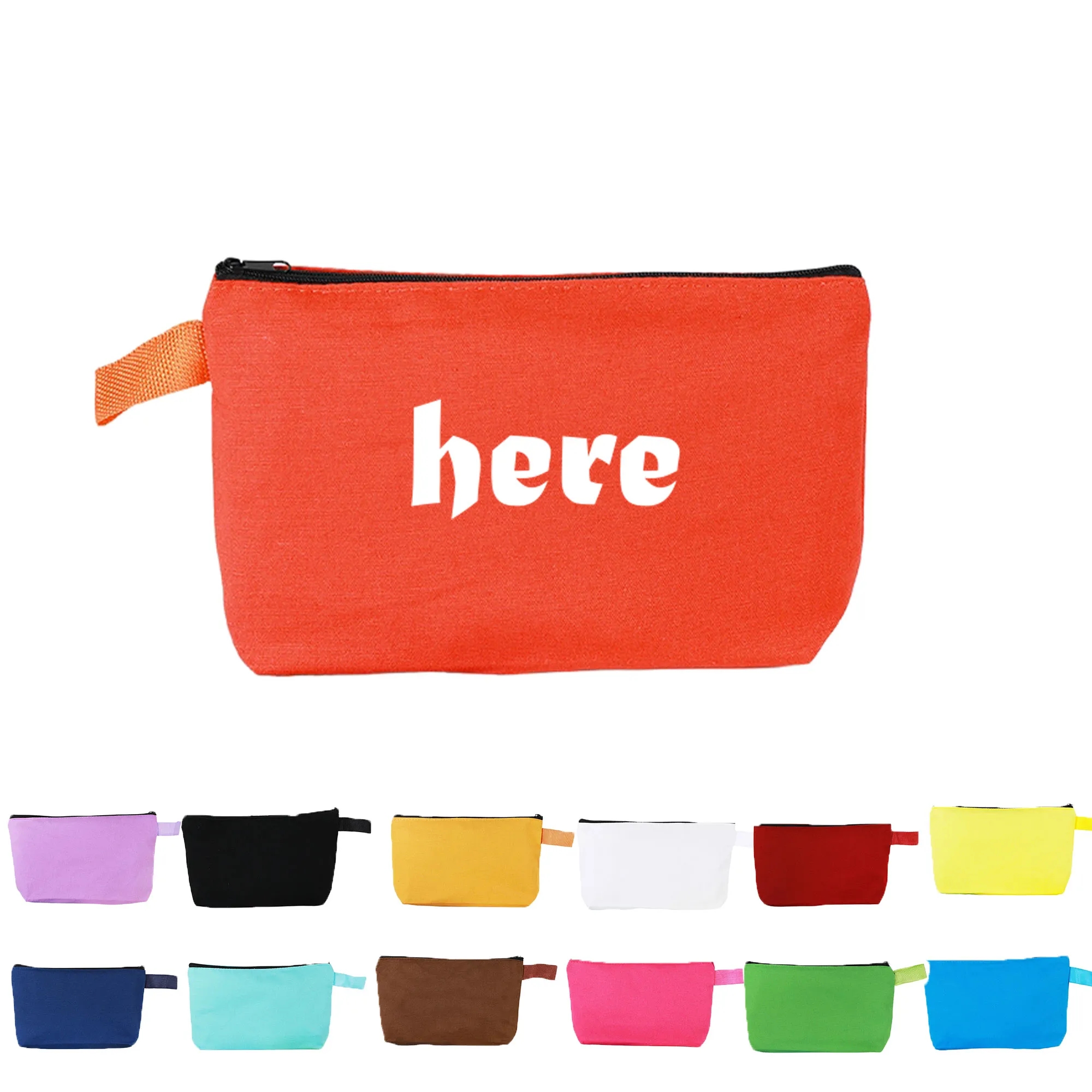 Vibrant Multi-Color Canvas Pencil Pouch