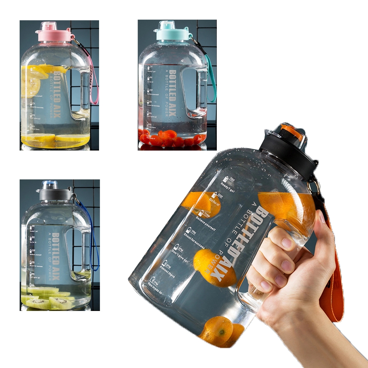 74.4Oz Water Bottle With Time Marker And Straw 4