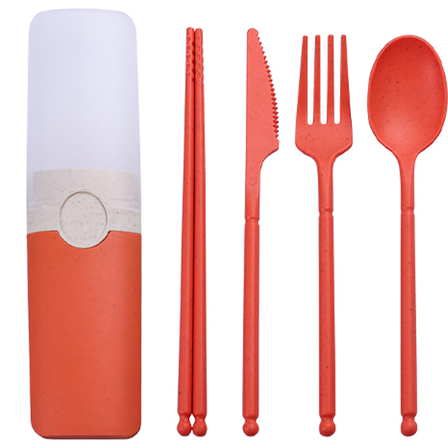 4 Pcs Food Grade Wheat Straw Tableware Set w/ Box 4
