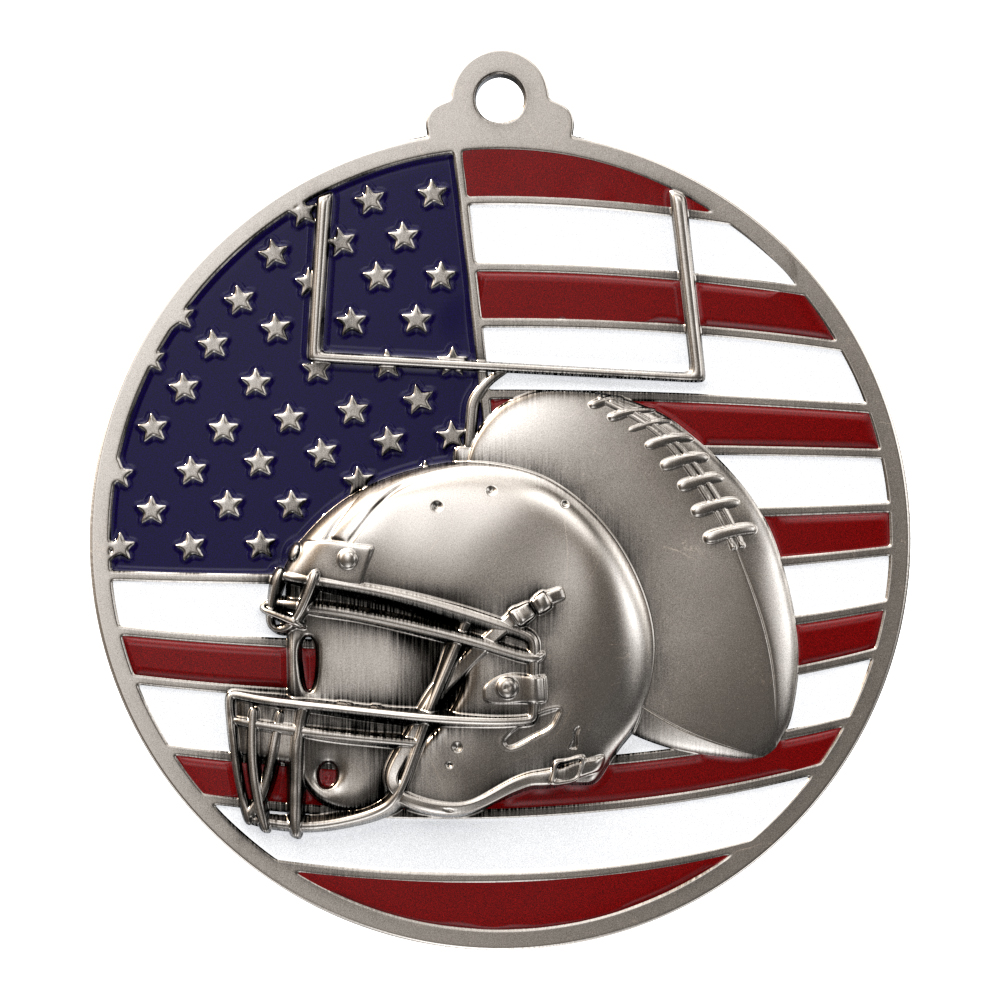 Football Patriotic Medallion (2-3/4") 1