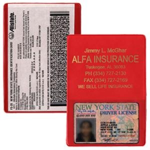 Copy Guard Vinyl Insurance Card Holder w/ Extra Pocket 3