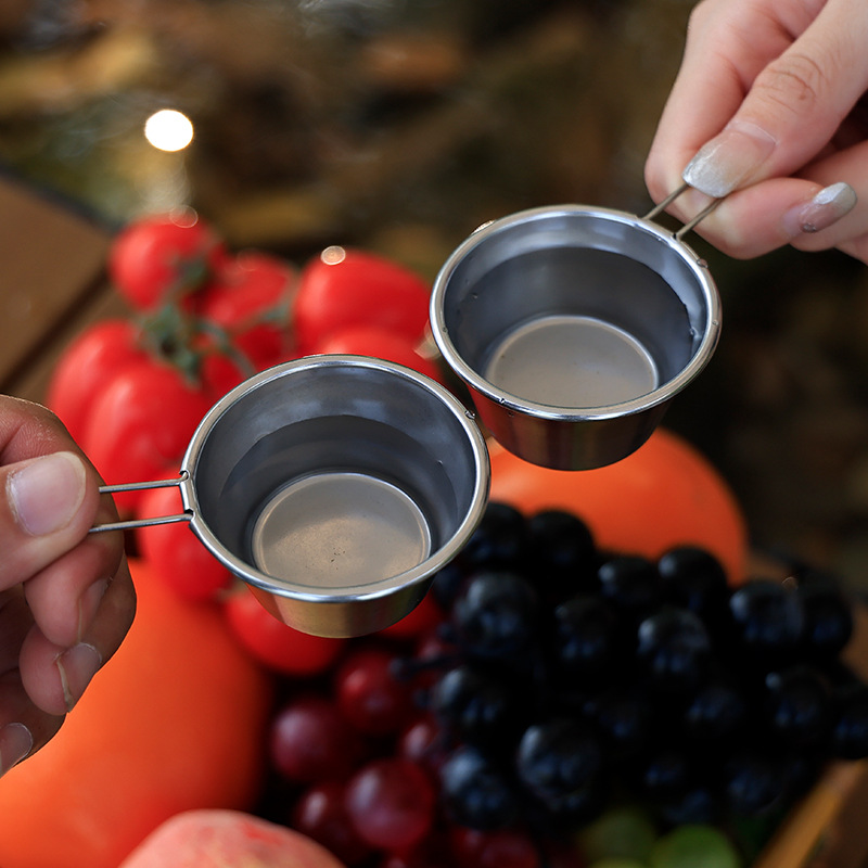 1Oz Stainless Steel Mini Shala Cup with Handle for Outdoors 4