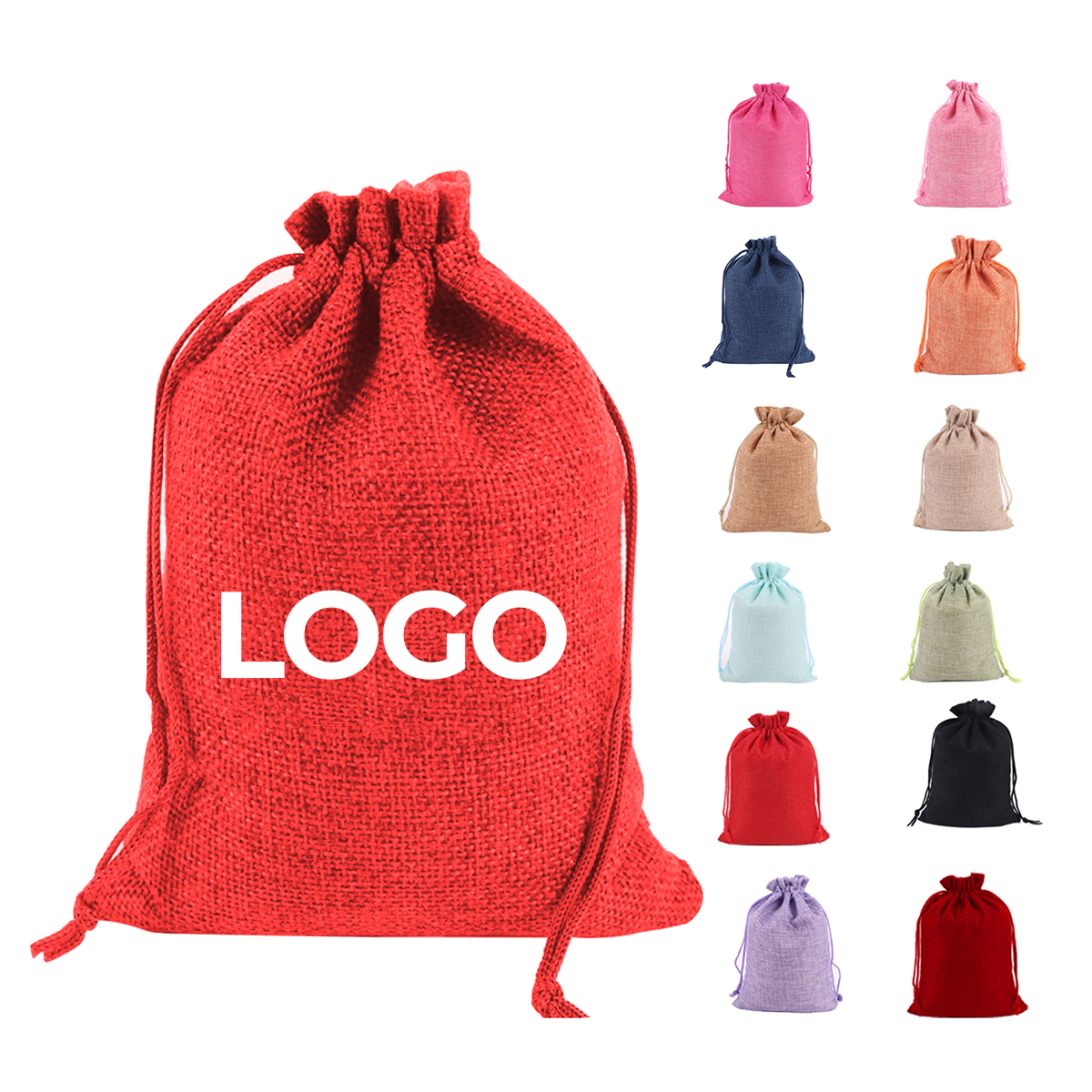 Burlap Gift Drawstring Pouch, 5"x7" 3