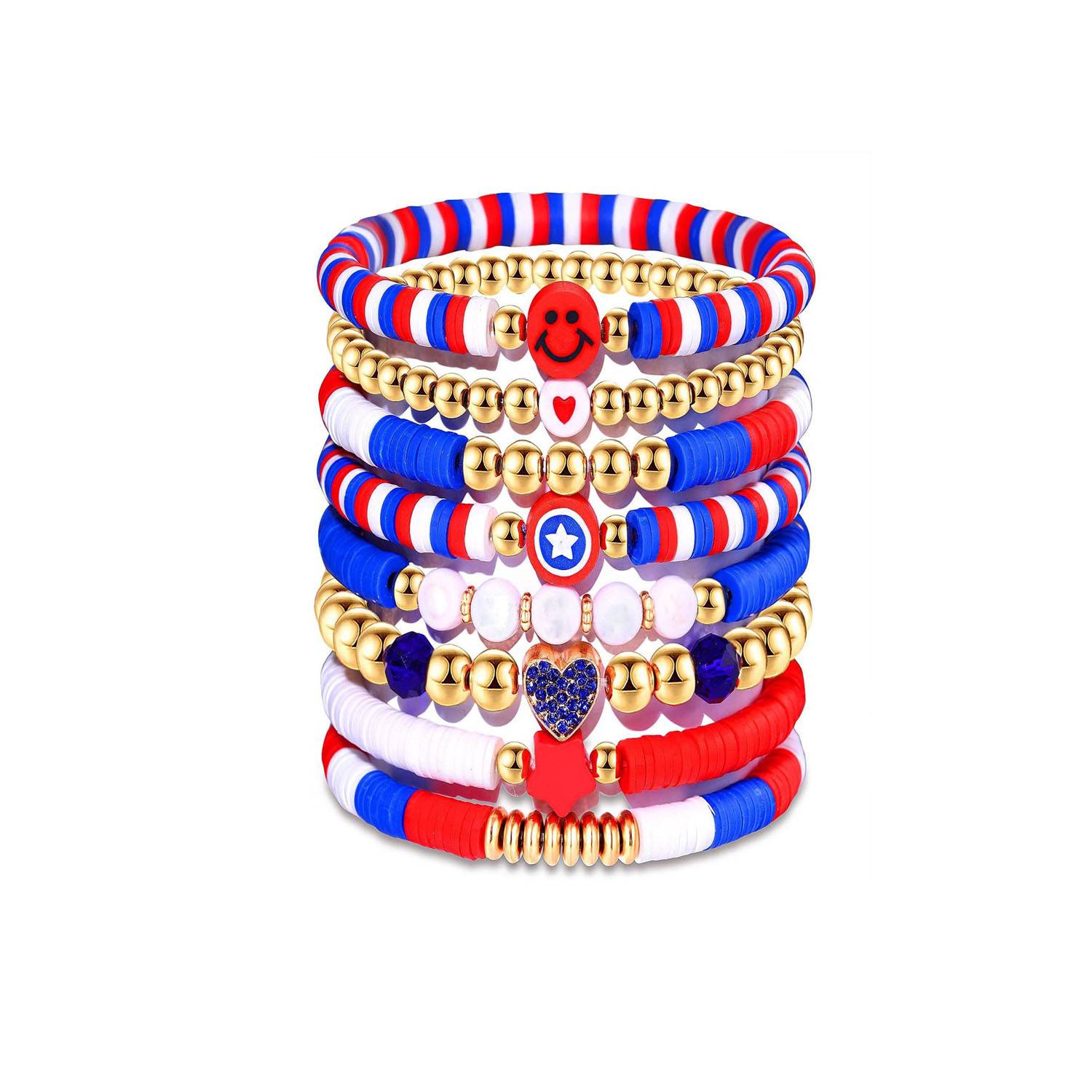 8 Pcs Independence Day Bracelet Set 6