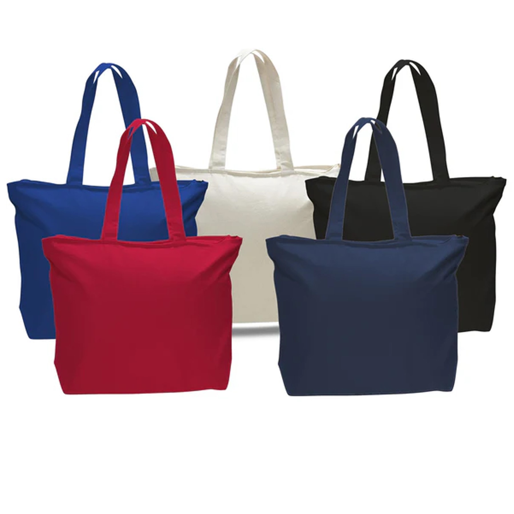 Heavy Canvas Zipper Tote Bag with Inside Zippered Pocket 2