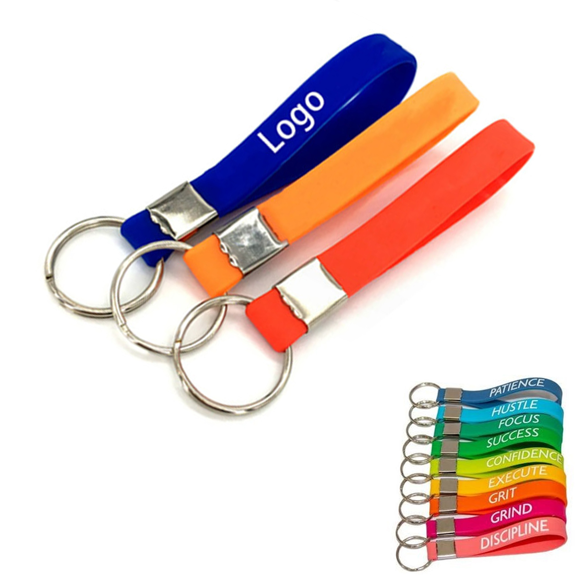 Printed Silicone Wristband Keychain 1