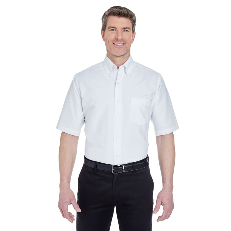 UltraClub Men's Tall Classic Wrinkle-Resistant Short-Sleeve Oxford 3