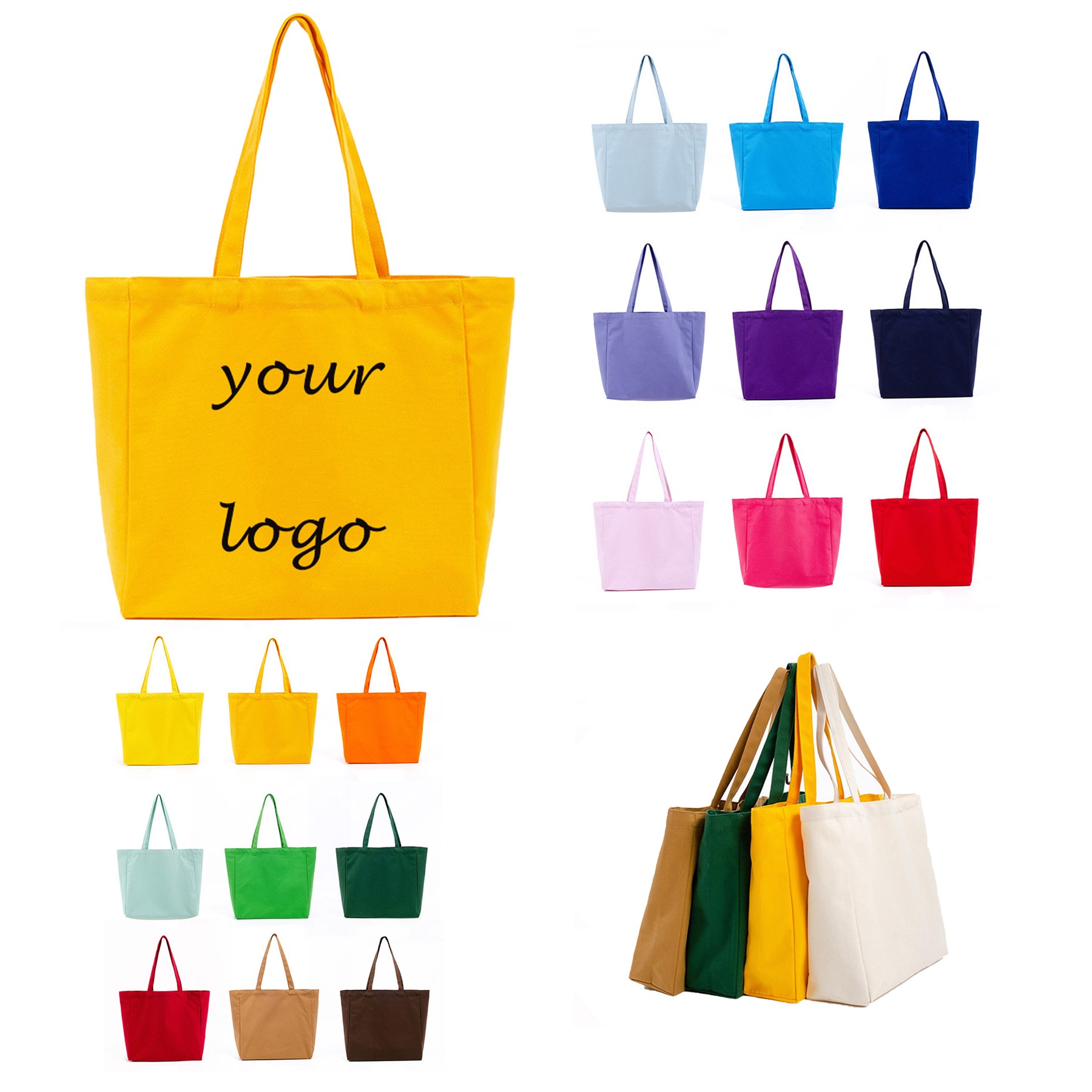 7.2 Oz All Cotton Portable Rainbow Tote Handbags