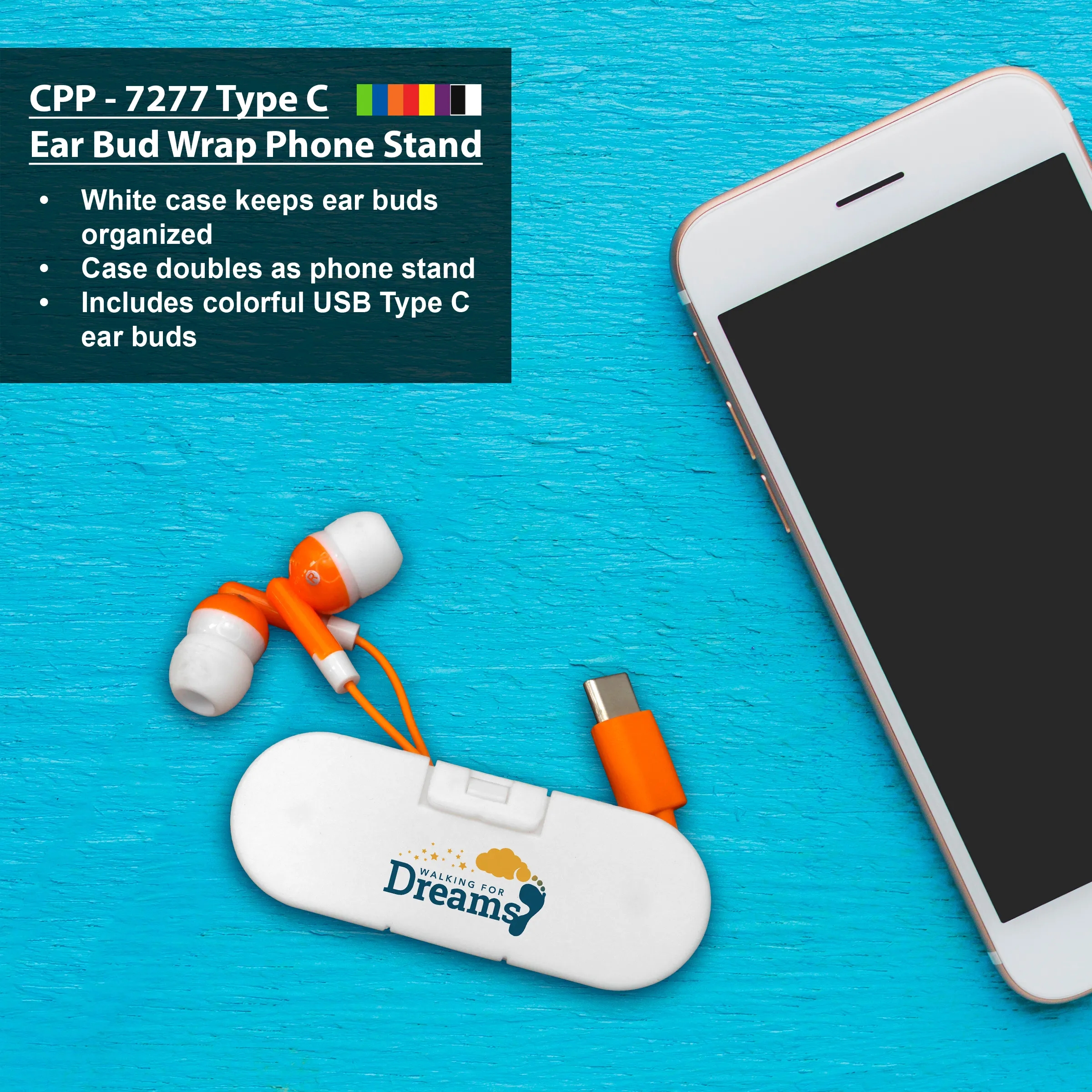 Type C Ear Bud Wrap Phone Stand 20