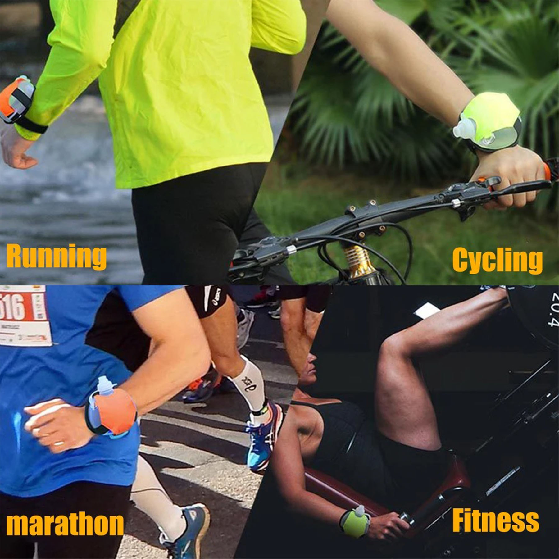 Pp Hands-Free 200Ml Wristband Water Bottle With Reflective Feature 3