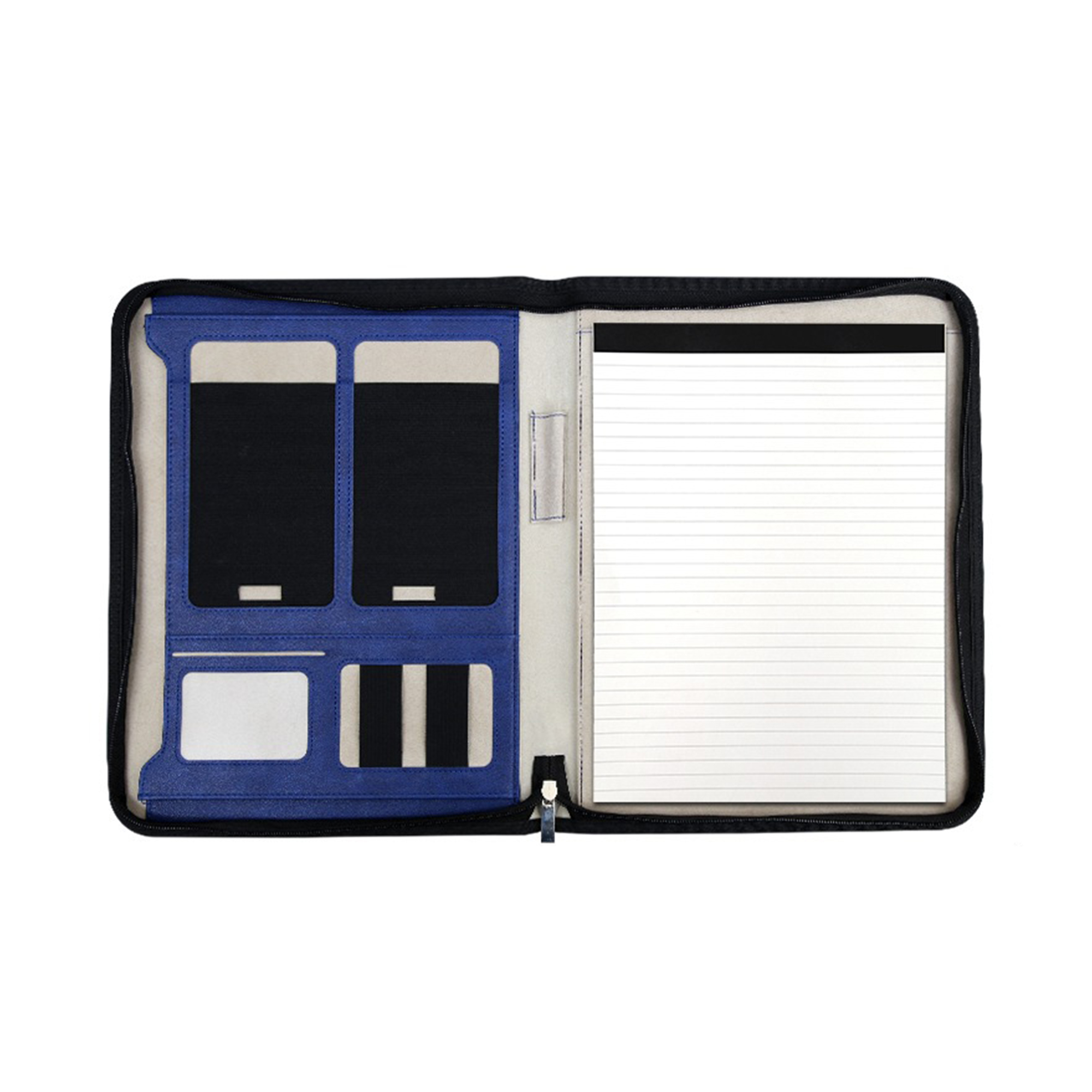 A4 Polyurethane Zipper Padfolio With Sticky Notes 2