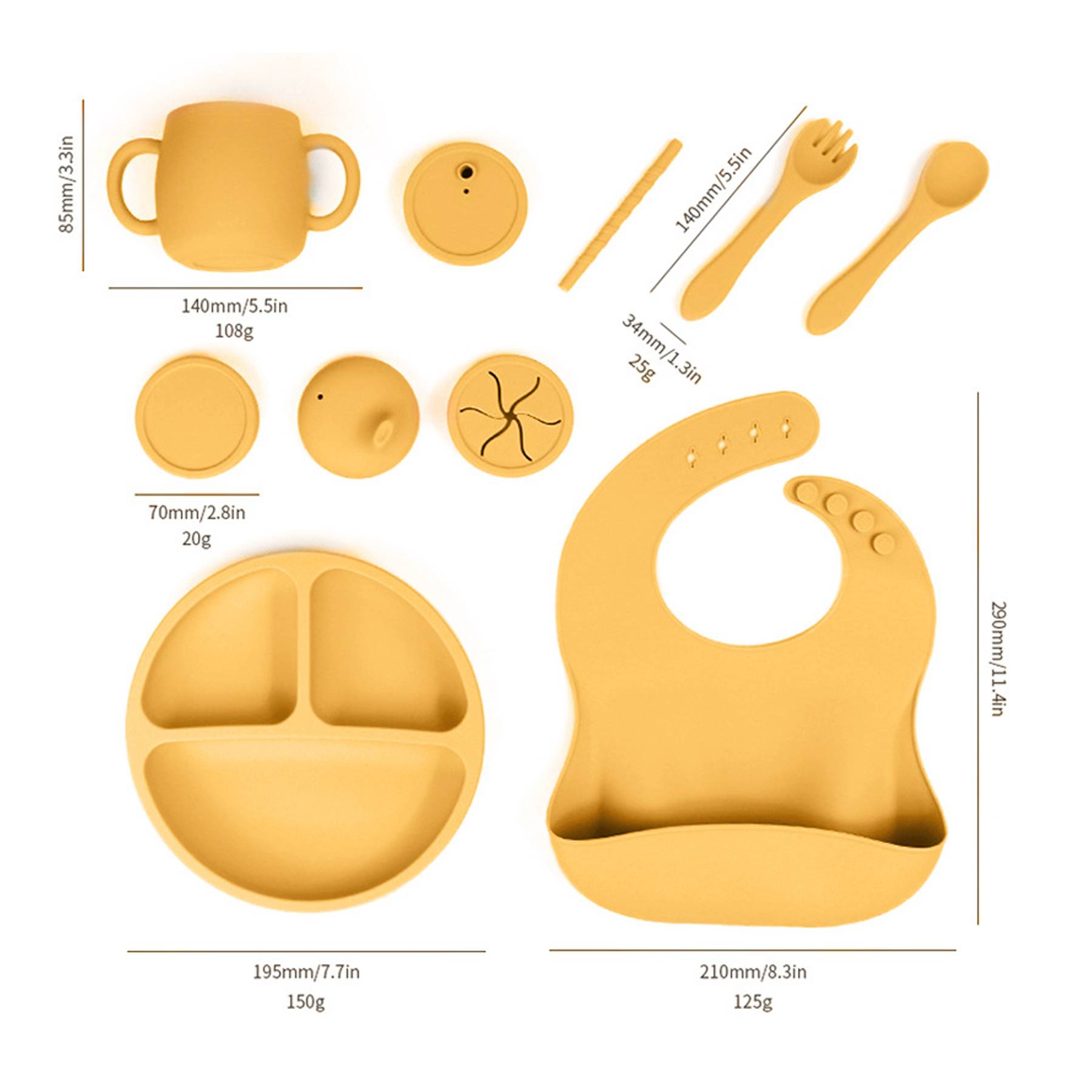 Silicone Baby Bib Set 3