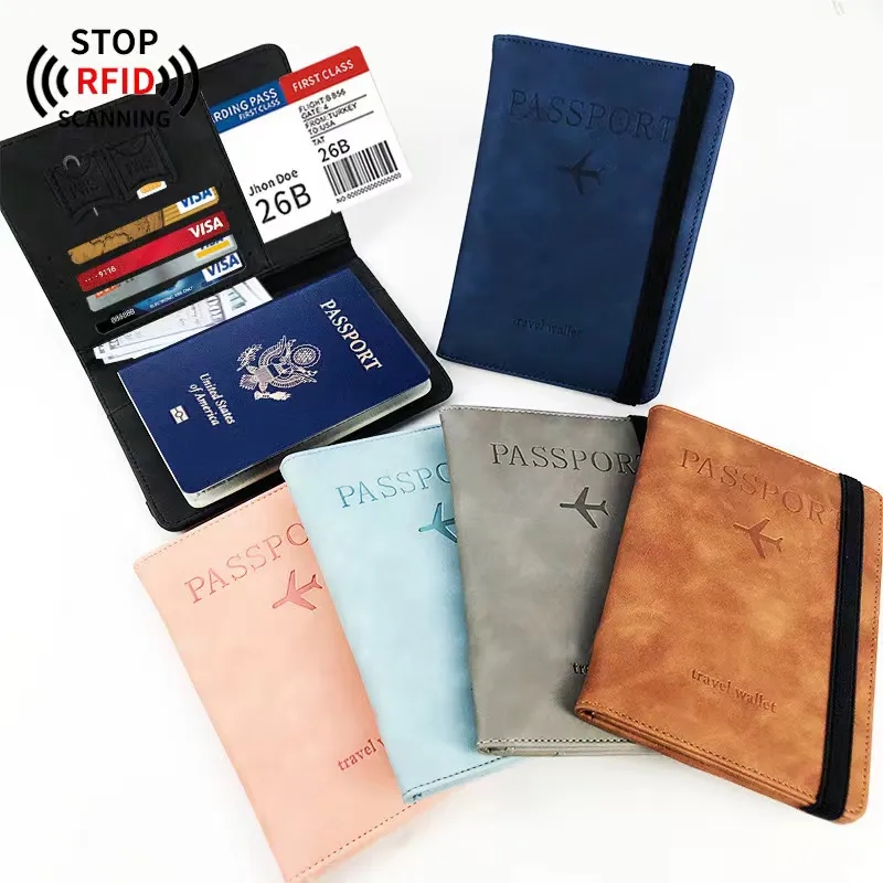RFID  PU Leather Passport Holder Cover Case 3