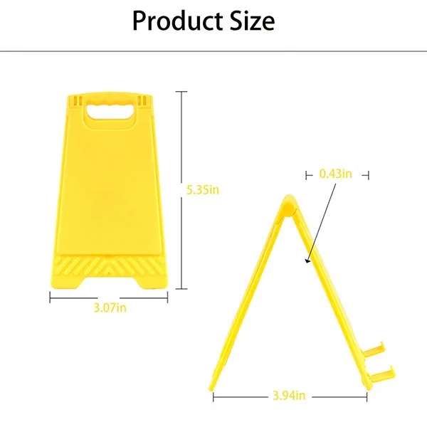Portable Foldable Warning Sign Phone Holder Stand w/Mirror 6