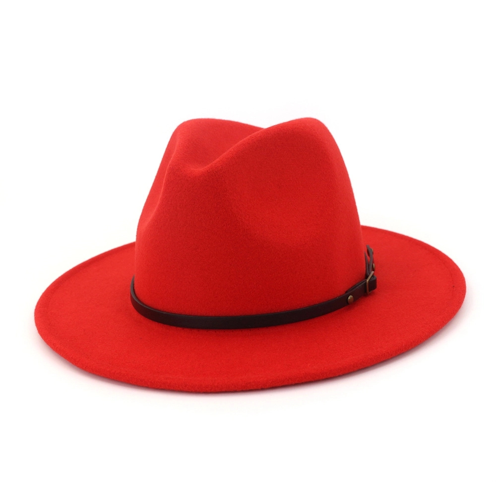 Womens Classic Wide Brim Wool Fedora Hat 6