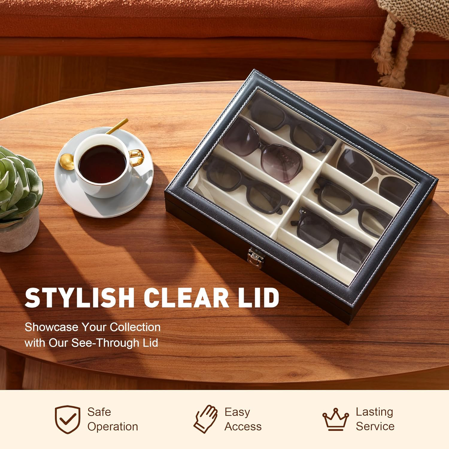 Artificial Leather Multi Sunglasses Organizer 4