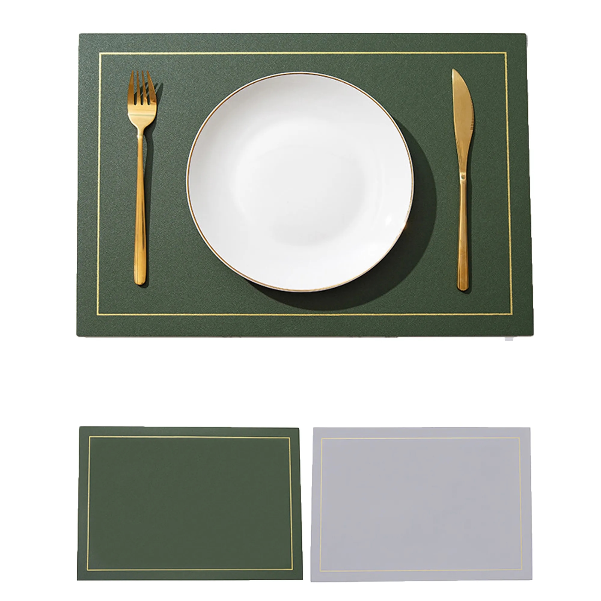 Square Leather Dining Mat 8