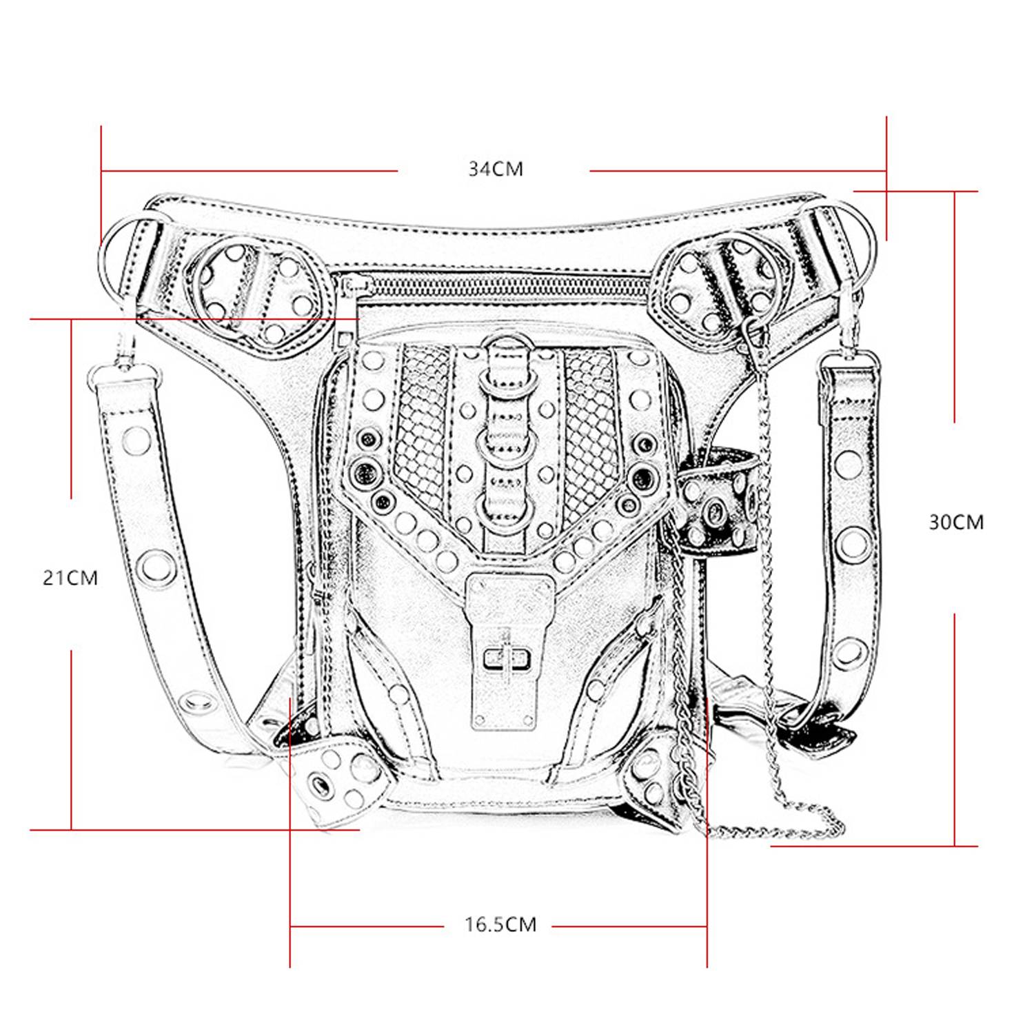 PU Leather Punk Retro Motorcycle Crossbody Bag 5