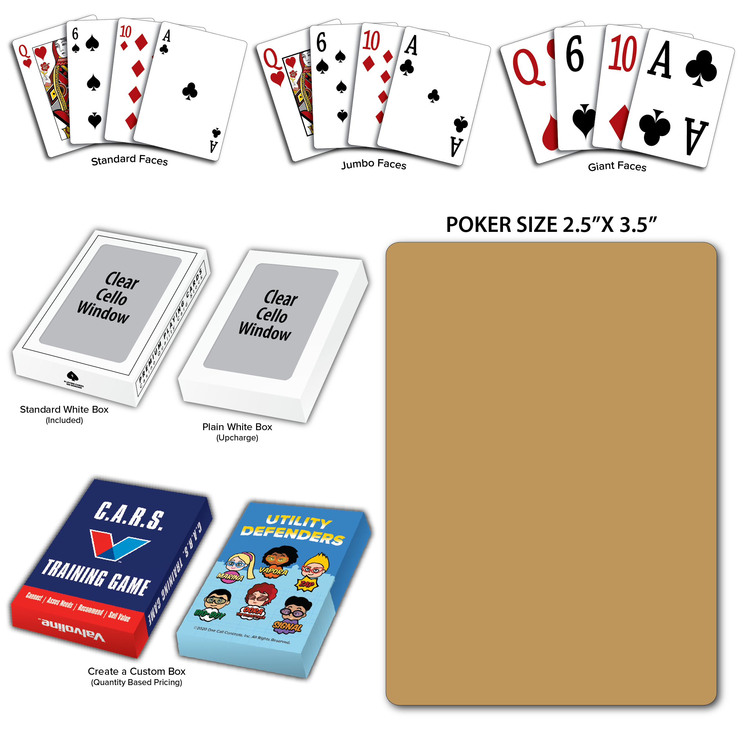 Solid Back Tan Poker Size Playing Cards 3