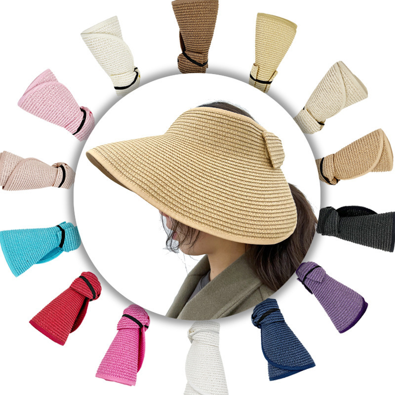 Wide Brim Straw Sun Visor Hats for Women 6