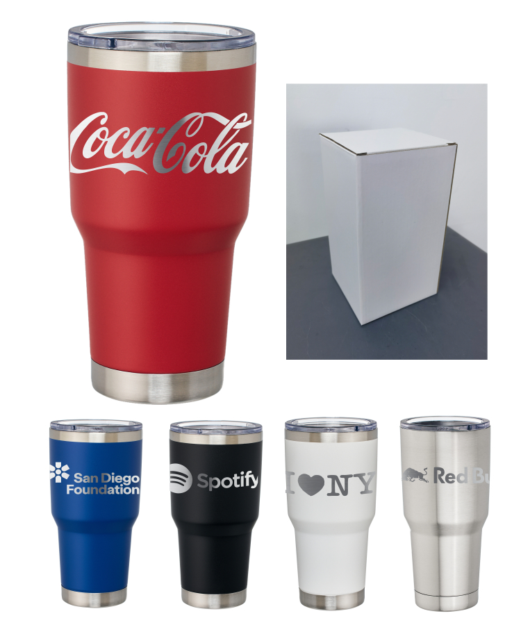 Union Printed - 30oz Double Wall SS Vacuum Bottle - Wide Laser Engraved Print - Includes Gift Box Pa 1