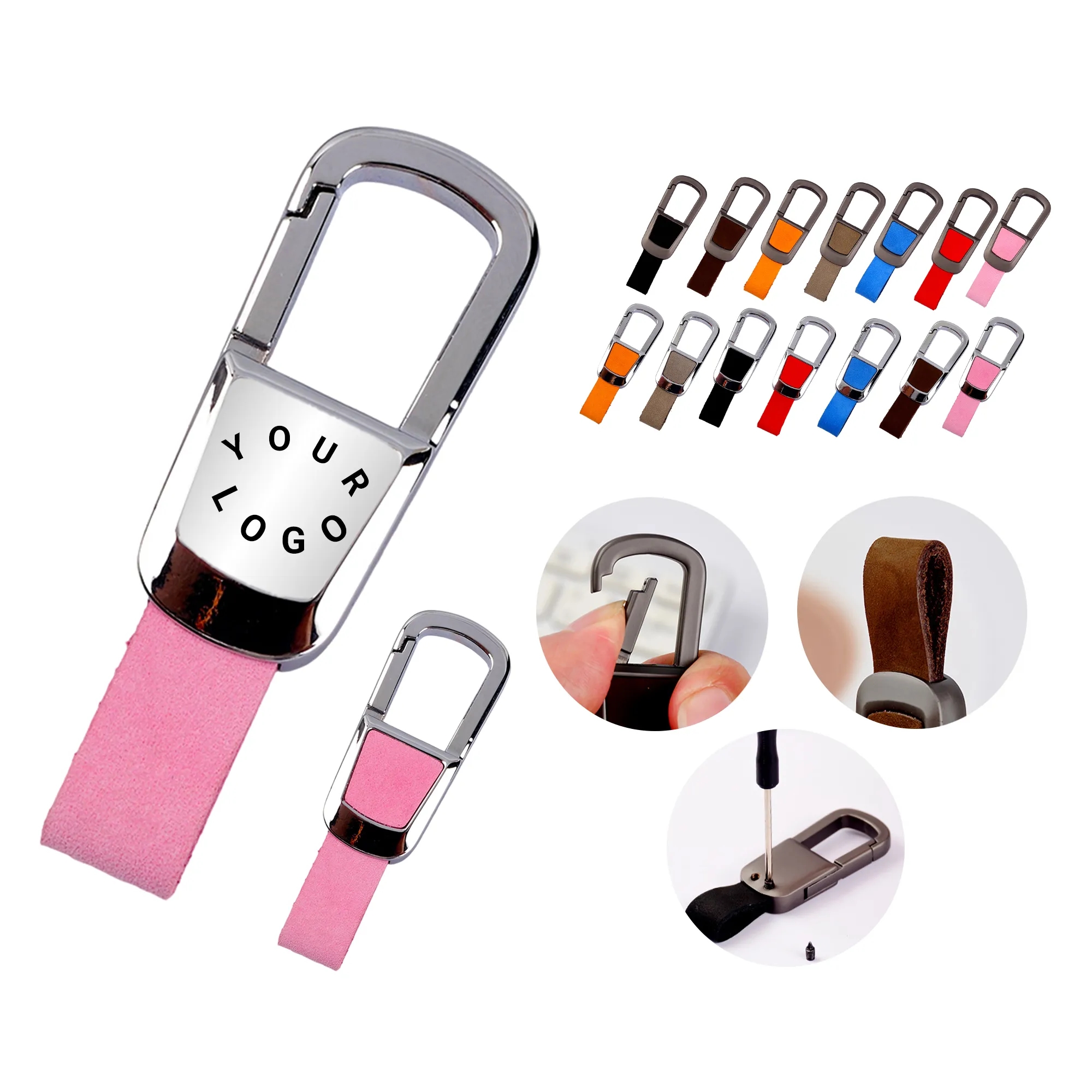 Luxury Leather Car Key Holder with Screw Fastening 6
