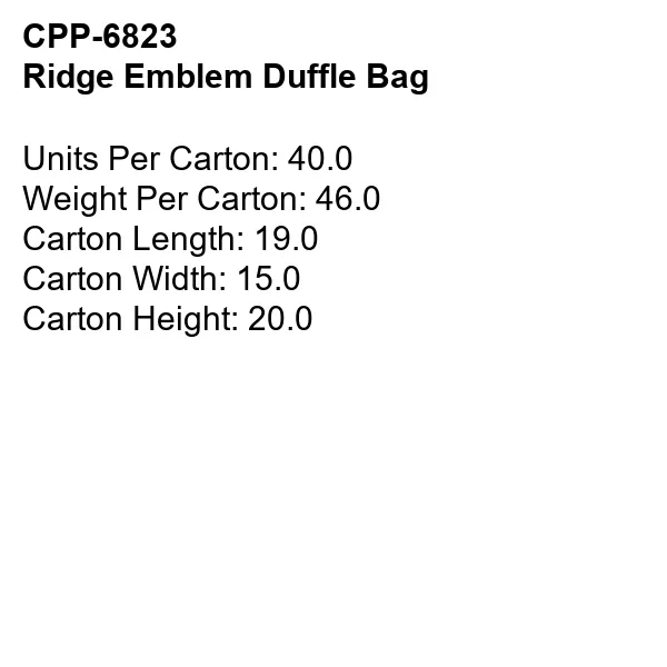 RIDGE EMBLEM DUFFLE BAG 8